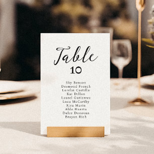 Classic & Elegant Small Wedding Seating Sign Table Number