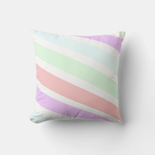 Classic, elegant soft pastel colours stripes throw pillow