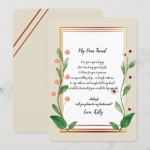Classic & Elegant Sophistica will be my bridesmaid Invitation