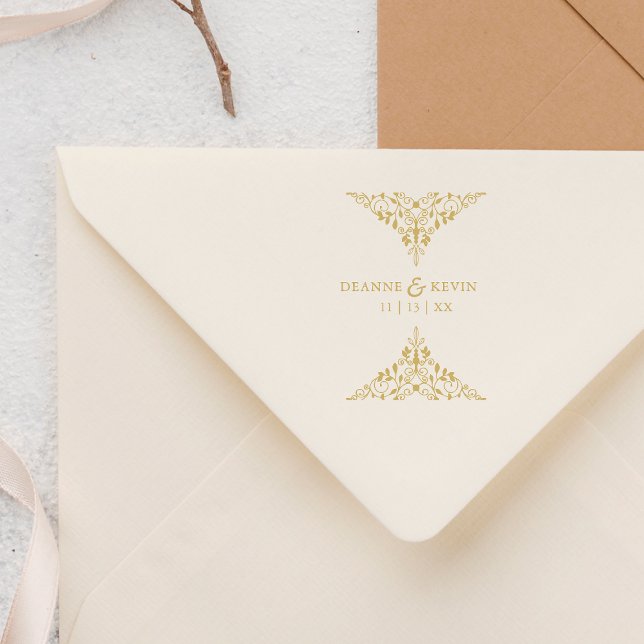 Classic Elegant Sophisticated Wedding Ornament Rubber Stamp (Creator Uploaded)