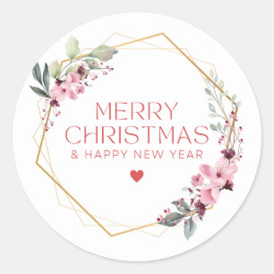 Classic Elegant Stylish Modern Merry Christmas. Classic Round Sticker