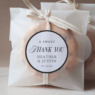 Classic Elegant Sweet Thank You Wedding Favour Round Sticker