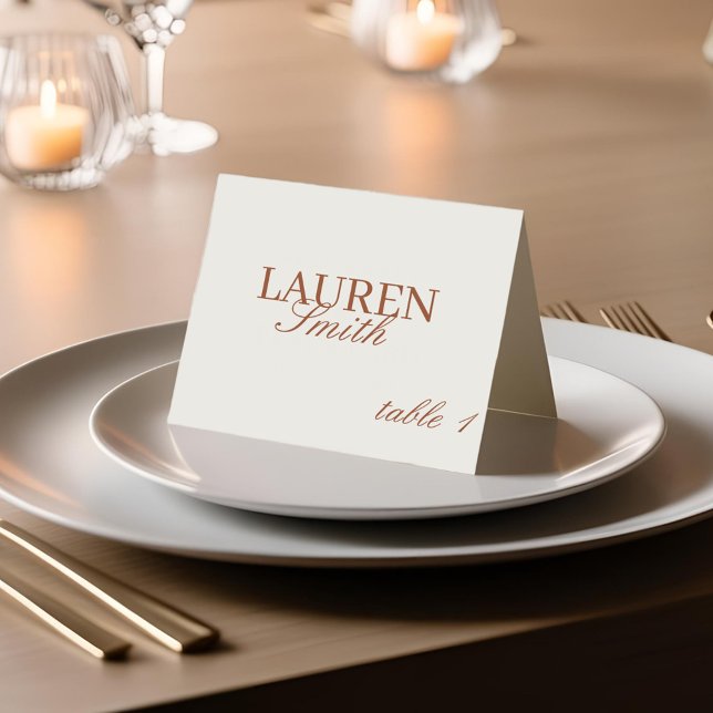 Classic Elegant Terracotta Wedding Place Card (Creator Uploaded)
