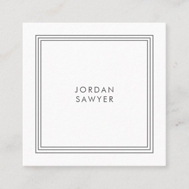 Classic Elegant Triple Frame Square Business Card (Front)