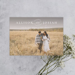 Classic Elegant Typography Names Photo Wedding Sav Magnetic Invitation