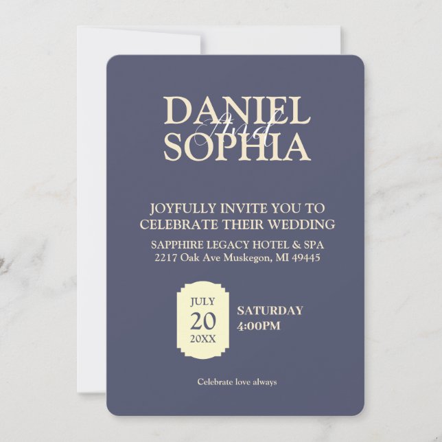 Classic Elegant Typography Wedding  Save The Date (Front)