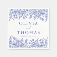 Classic Elegant Victorian Blue Floral Wedding