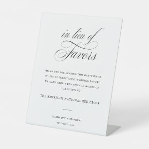 Classic Elegant Wedding In Lieu Of Favours Sign