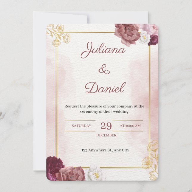 Classic Elegant Wedding Invitation (Front)