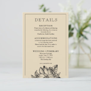 Classic Elegant Wedding Invitation Details Cards