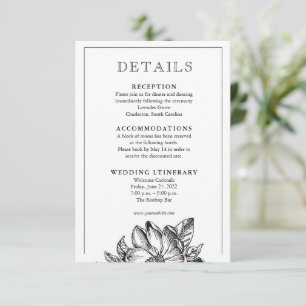 Classic Elegant Wedding Invitation Enclosure cards