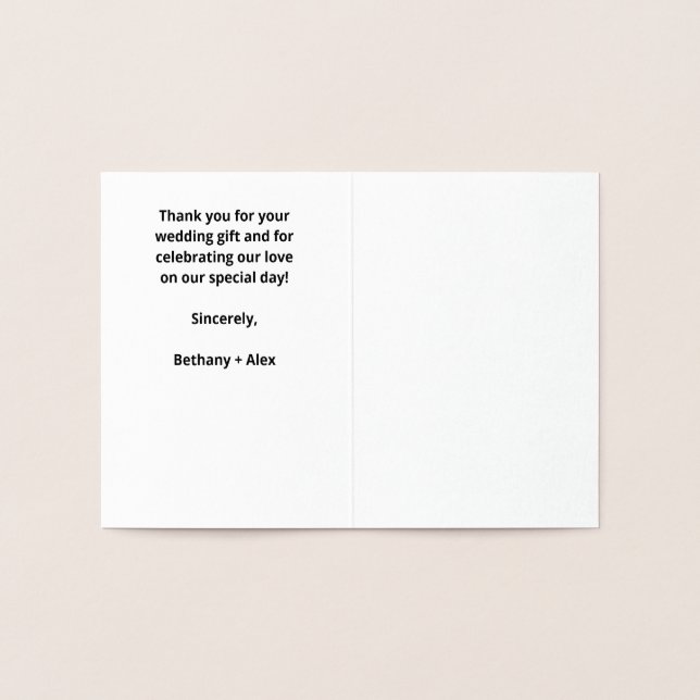 Classic Elegant Wedding Thank You Card (Inside)