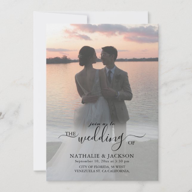 Classic Elegant with Photo Wedding Invitation (Front)