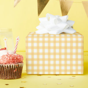 Classic Elegant Yellow Gingham Pattern Wrapping Paper