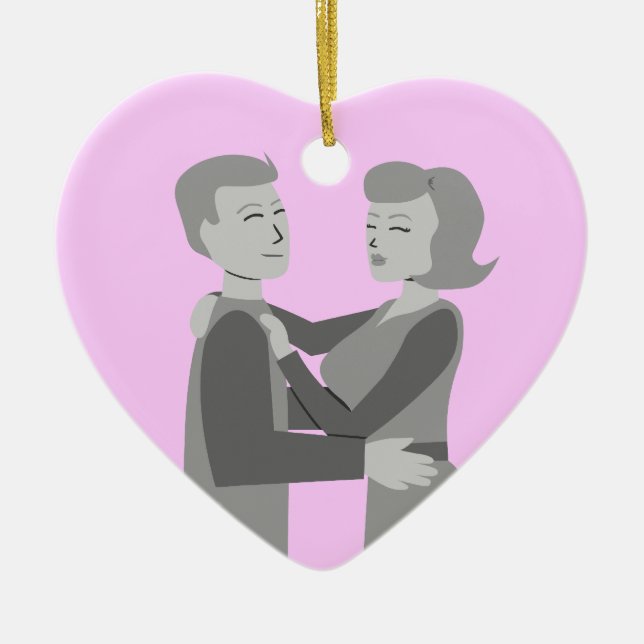 Classic Embrace Ceramic Ornament (Front)