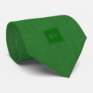 Classic Emerald Green Monogram Hashmark Tie