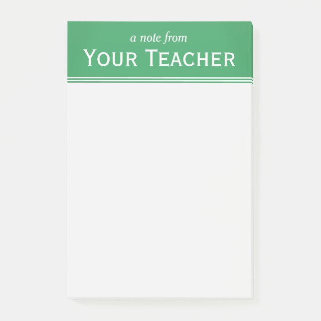 Classic Emerald Green Personalized 4" x 6" Post-it Notes (Front)