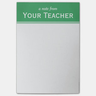 Classic Emerald Green Personalized 4" x 6" Post-it Notes