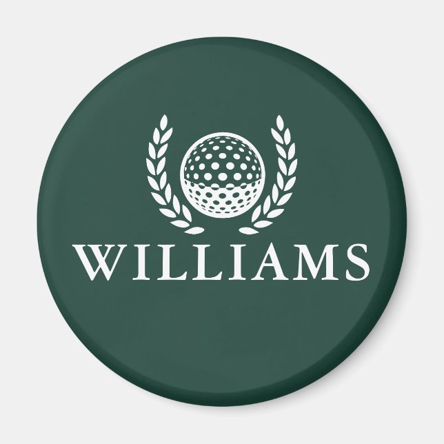 Classic Emerald Green Personalized Name Monogram Magnet (Front)