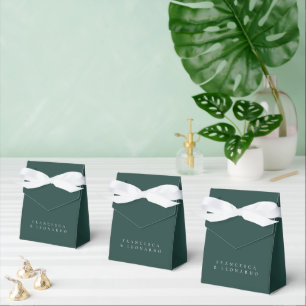 Classic Emerald Green Simple Wedding Favor Box