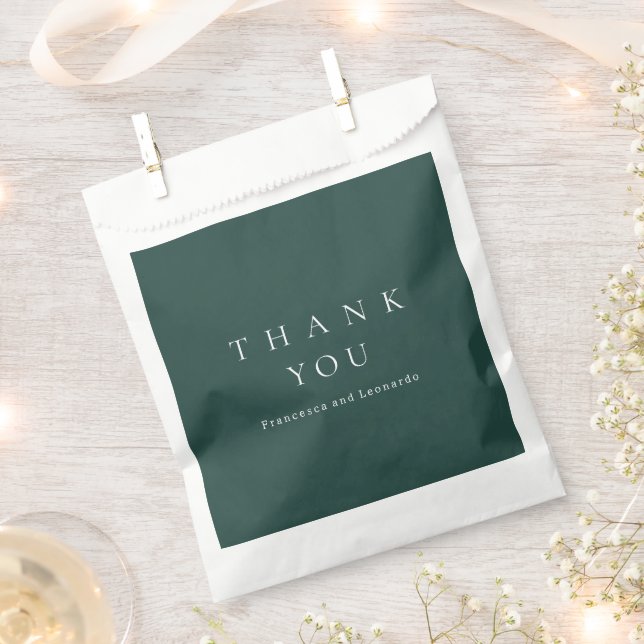 Classic Emerald Green Simple Wedding Favour Bag (Clipped)