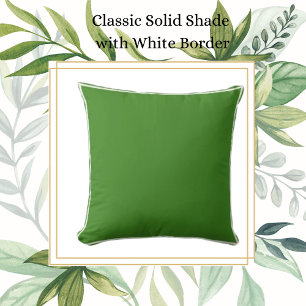 Classic Emerald Green with White Trim Throw Pillow