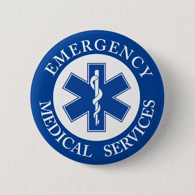 Classic EMT EMS Paramedic Symbol 2 Inch Round Button (Front)