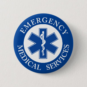 Classic EMT EMS Paramedic Symbol 2 Inch Round Button