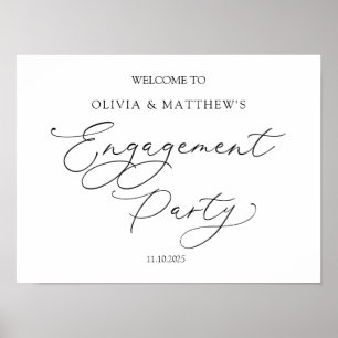 Classic Engagement Party Welcome Sign