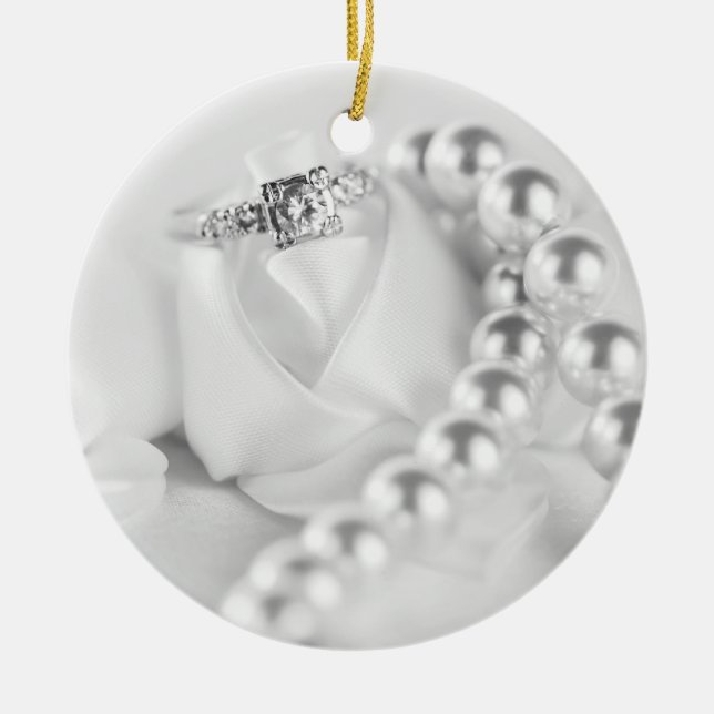 Classic Engagement Ring Ceramic Ornament (Front)