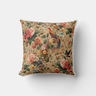 Classic English garden floral Throw Pillow
