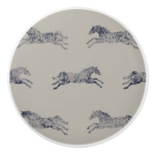 Classic Equestrian Horse Pattern Ceramic Knob