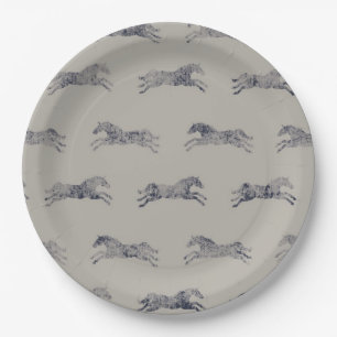 Classic Equestrian Horse Pattern Paper Plate