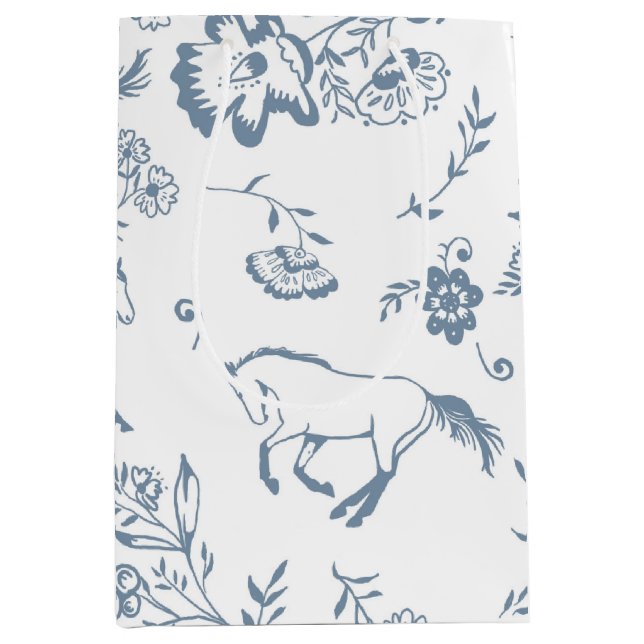 Classic Equestrian Horses Medium Gift Bag (Front)