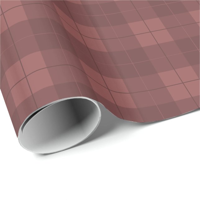 Classic Essential Burgundy Plaid Wrapping Paper (Roll Corner)