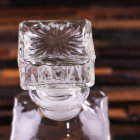 Classic Etched Fleur De Lis Square Glass Decanter