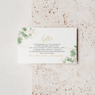Classic Eucalyptus Gold Leaf Wedding Gifts   Enclosure Card