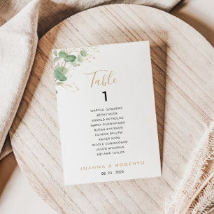 Classic Eucalyptus Table Number 1 Seating Chart