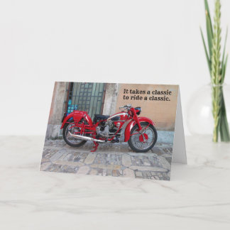 Classic Euro Moto Guzzi Motorcycle Birthday Card
