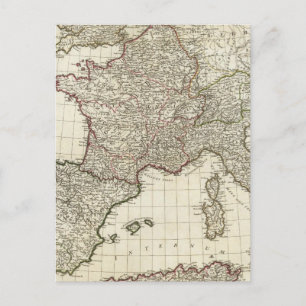 Classic European Map Postcard