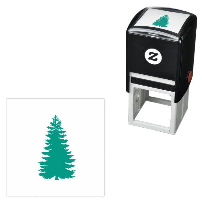 Classic Evergreeen Pine Tree Plant Wood Art Stamp (In Situ)
