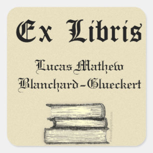 Classic Ex Libris Bookplate Square Sticker