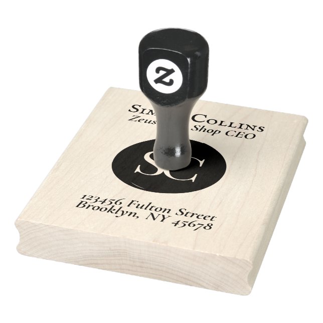 Classic ExLibris Monogram Books Return Address Rubber Stamp (Stamp)