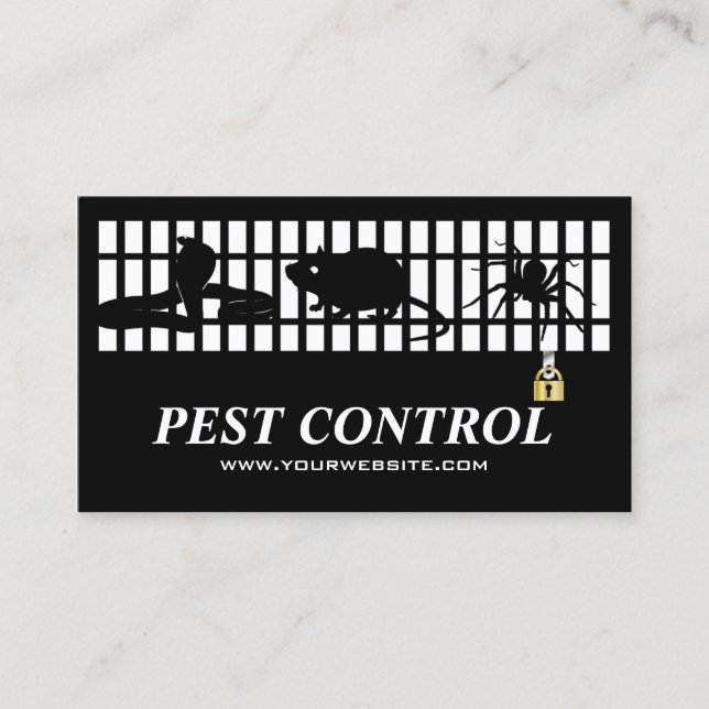 Classic Exterminator Pest Control Iron Grating Business Card (Front)