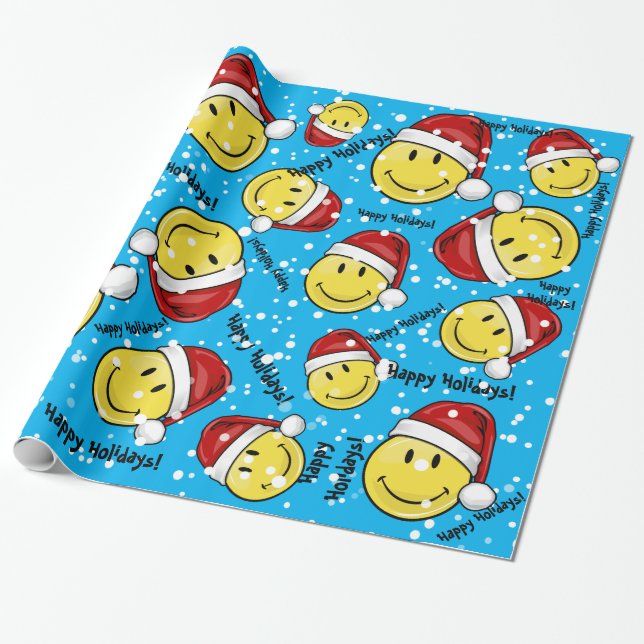 Classic Face Holiday Style Wrapping Paper (Unrolled)