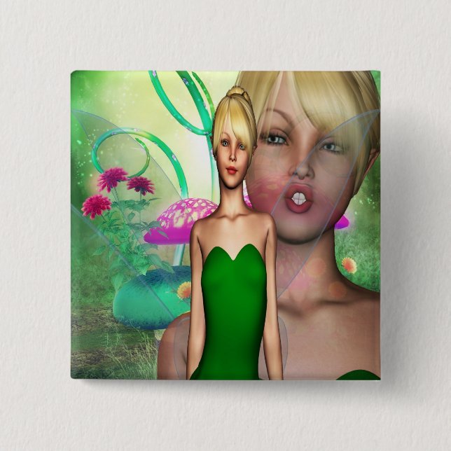 Classic Faerie 2 Inch Square Button (Front)