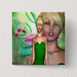 Classic Faerie 2 Inch Square Button