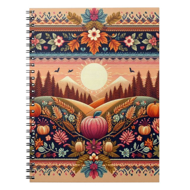 Classic Fair Isle Fall/Autumn Notebook (Front)