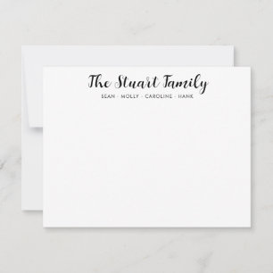 Classic Family Name Handwritten Black Script Font Card