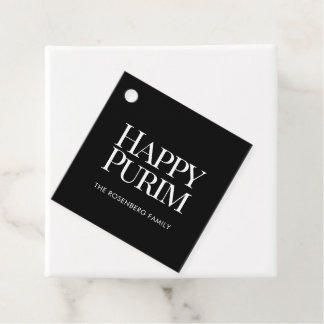 Classic Family Name Happy Purim Favour Tags